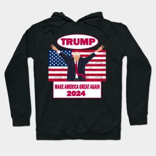 Trump Political 2024 Presidential Campaign America Flag Hoodie